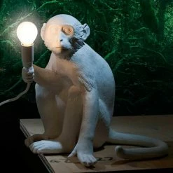 Seletti Sitting Monkey Lamp Light In White