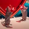 Seletti Mouse Lamp With Heart Bulb Pink & Red
