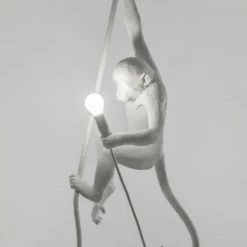 Seletti White Monkey Ceiling Lamp
