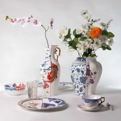 Seletti Vaso In Porcellana Diam 23 H 26 Hybrid Melanina