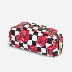 Seletti Multicolor Cosmetic Bag Seletti Roses Checkered Pattern