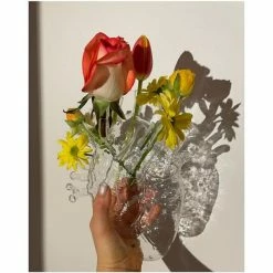 Seletti Love In Bloom Glass Heart Vase