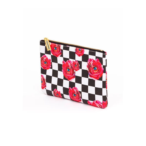 Seletti Beauty Case Square Seletti Roses Checkered Pattern