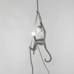 Seletti White Monkey Ceiling Lamp