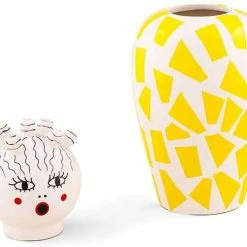 Seletti Vaso In Dolomite Con Coperchio Le Canopie-rosio Diam. 17,5 H. 25.5