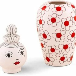 Seletti Vaso In Dolomite Con Coperchio Le Canopie-pepa Diam. 17,5 H.25.5