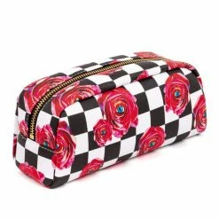 Seletti Multicolor Cosmetic Bag Seletti Roses Checkered Pattern