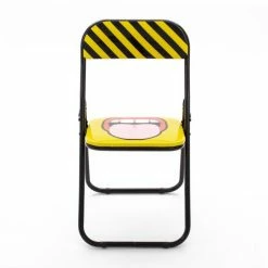 Seletti Sedia In Metallo Pieghevole Studio Job Blow Cm. 44 H.47/80 Tongue New