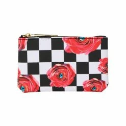 Seletti Coin Purse Pouch Seletti Roses On Check Pattern