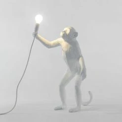 Seletti White Standing Monkey Lamp
