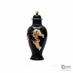 Seletti Vaso Porcellana Toiletpaper Lipstick Black Art 09793