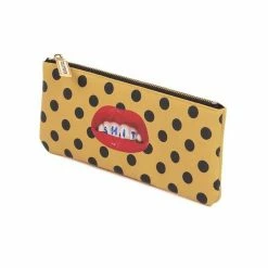 Seletti Pencil Case Pouch Seletti Sh T Polka Dot Pattern Yellow