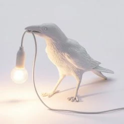 Seletti Bird Waiting Table Lamp Light In White