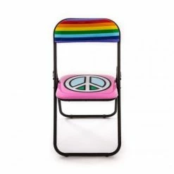 Seletti Sedia In Metallo Pieghevole Studio Job Blow Cm 44 H 47/80 Peace New