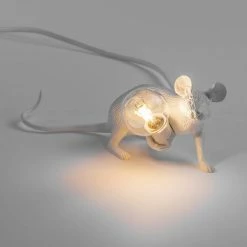 Seletti Seletti Mouse Laying Down Light Lamp In White