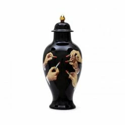 Seletti Vaso Porcellana Toiletpaper Lipstick Black Art 09793