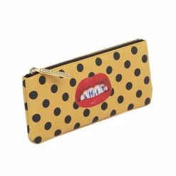 Seletti Pencil Case Pouch Seletti Sh T Polka Dot Pattern Yellow