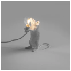 Seletti White Standing Mouse Lamp with Bulb
