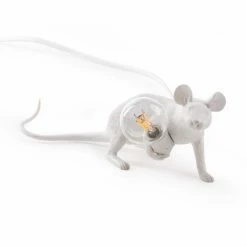 Seletti White Lop Lying Down Mouse Lamp