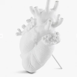 Seletti White Porcelain Heart Vase