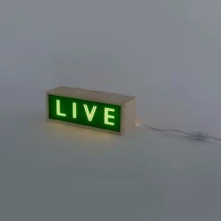 Seletti Lightink Box Wood, 30x10,5 H.10,5 - Cm - 4 Interchangeable Perplexes