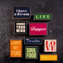 Seletti Lightink Box Wood, 30x10,5 H.10,5 - Cm - 4 Interchangeable Perplexes