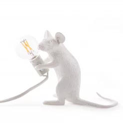 Seletti White Sitting Mouse Lamp