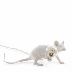Seletti White Lying Mouse Lamp