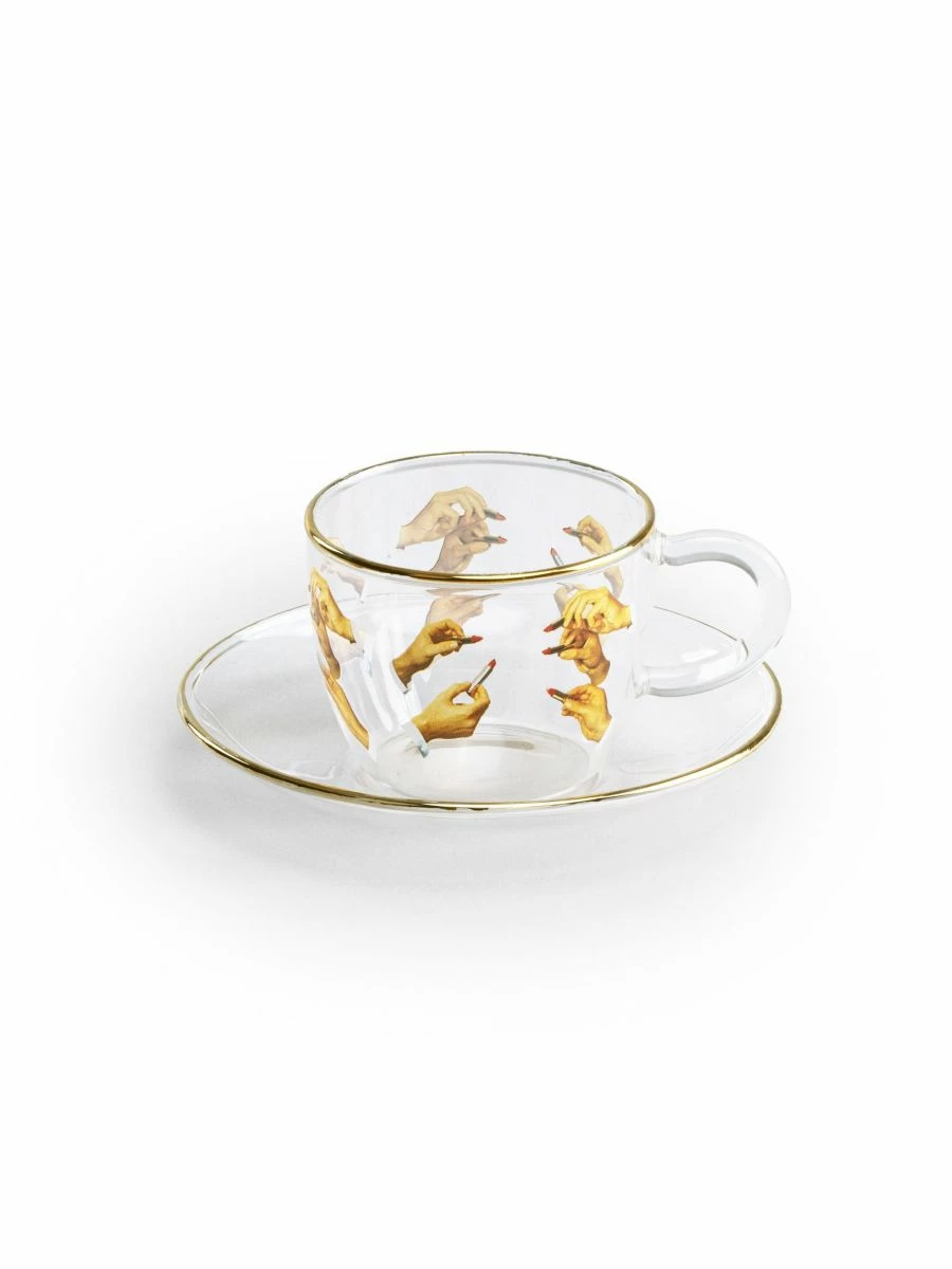 Seletti Toiletpaper Magazine Lipsticks Espresso Cup & Saucer