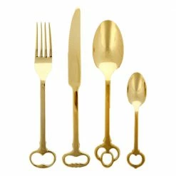 Seletti Set 24 Posate Acciaio Inox 18/0 Gold Keytlery Art 07374
