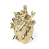 Seletti Porcelain Gold Heart Vase