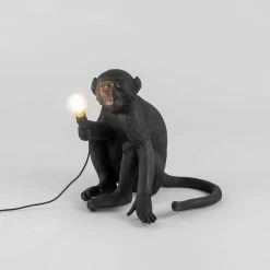 Seletti Black Sitting Version Monkey Lamp