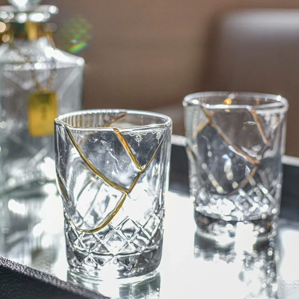 Seletti Kintsugi Glass And Fine Gold Tumbler