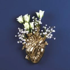Seletti Heart Shaped Vase Gold "Love in Bloom"