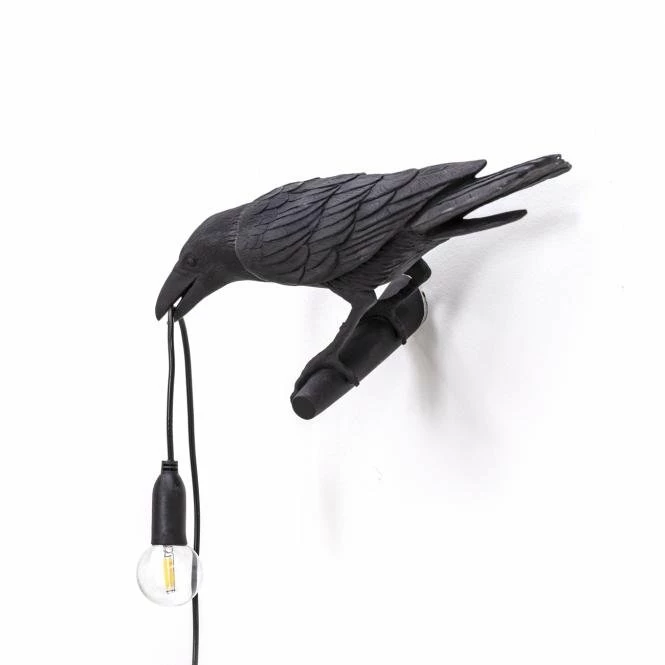 Seletti Bird Lamp Wandlampe Looking Schwarz
