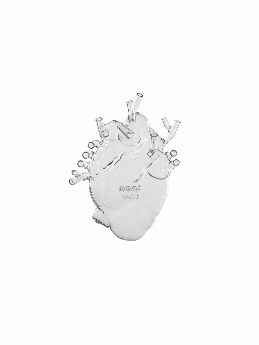Seletti Love in Bloom Glass Heart Vase