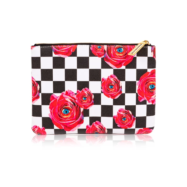 Seletti Beauty Case Square Seletti Roses Checkered Pattern
