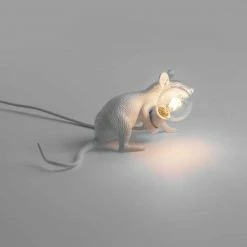 Seletti Seletti Mouse Laying Down Light Lamp In White