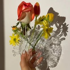 Seletti Love in Bloom Glass Heart Vase