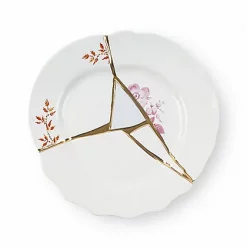 Seletti Kintsugi Dessert Plate with Golden Details