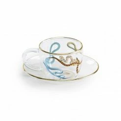 Seletti Clear and Gold Snakes Print Coffee Cup