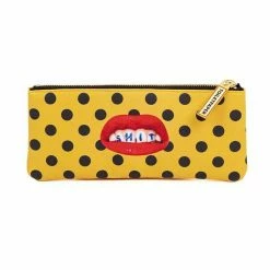 Seletti Pencil Case Pouch Seletti Sh T Polka Dot Pattern Yellow