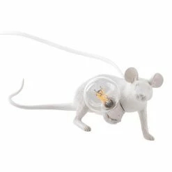 Seletti Seletti Mouse Laying Down Light Lamp In White