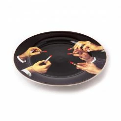 Seletti Porcelain Plate Lipsticks Black