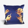 Seletti Lipstick Design Blue Velvet Cushion