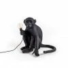 Seletti Black Sitting Monkey Lamp