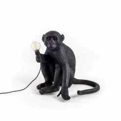 Seletti Black Sitting Monkey Lamp
