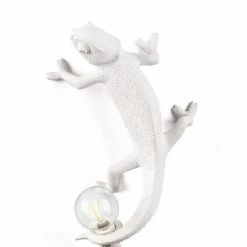 Seletti Lampada In Resina Chameleon Lamp Left Going Up White Art 15092