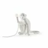 Seletti White Sitting Outside Monkey Lamp