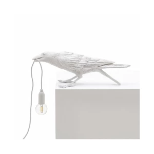Seletti White Resin Bird Playing Lamp